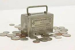 Farmers & Merchants Vintage Nickel Coin Bank, Deposit #51998