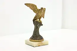 Eagle Antique Statue Bronze Sculpture on Onyx Base #52028