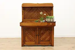 Farmhouse Antique Country Pine Pantry Dry Sink Bar Cabinet #52127