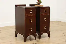 Pair of Antique Mahogany Nightstands Side or End Tables #52300