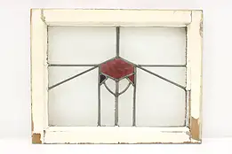 Craftsman Antique Arch Salvage Stained Glass Window 21.5" #49462