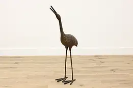 Bronze Vintage Crane Bird Garden Statue or Sculpture #50930