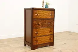 Art Deco Vintage Birch Highboy Dresser or Chest, Montgomery #52208