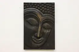 India Vintage Carved & Painted Buddha Decorative Wall Panel #50503
