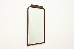 Traditional Antique Mahogany Bath or Boudoir Mirror, Signed #52301