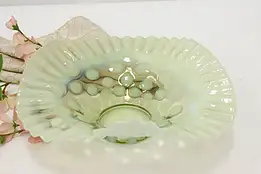 Victorian Design Vintage Ruffled Opal Glass Candy Nut Dish #50409