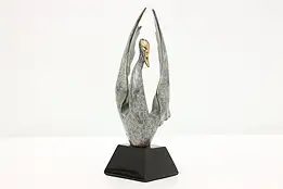 Bronze Vintage Statue Swan Sculpture on Base, Danel #51962