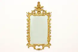 Italian Vintage Ornate Burnished Carved Gold Hall Mirror #52569