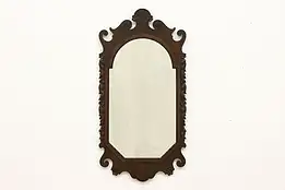 Traditional Antique Carved Walnut & Burl Wall Mirror #52844