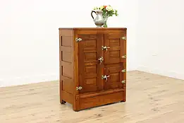 Farmhouse Antique Ash Ice Box Kitchen Pantry or Bar Cabinet#52705