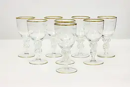 Set of 8 Vintage Danish Etched Seagull Wine Goblets, Lyngby #48980