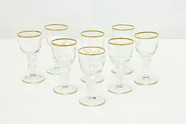 Set of 8 Vintage Etched Seagull Cordial Goblets, Lyngby #48984
