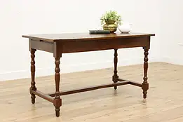 Farmhouse Antique Cherry Kitchen Dining or Library Table #52954
