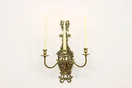Classical Vintage 3 Arm Brass Candle Wall Sconce #49011