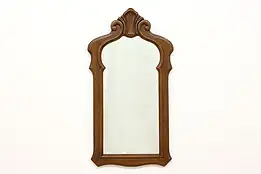 Tudor Design Vintage Carved Pecan Wall Mirror, Shell Crest #52674