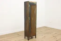 Industrial Vintage Salvage Steel Locker Cabinet, Interstate #53161