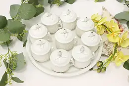 Italian Porcelain 9 Pots de Creme & Tray Set Mottahedeh #49706