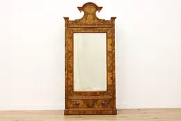 Italian Antique Venetian Olivewood Armoire Wardrobe, Mirror #52903