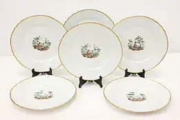 Set 6 Vintage Italian China Dinner Plates Mantova Ginori #52547