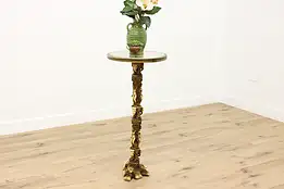 Chinese Vintage Faux Ivory Plant Stand Sculpture Pedestal #53180
