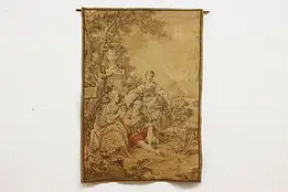 Lord & Ladies in Garden Antique Tapestry, Belgium 39" #52349