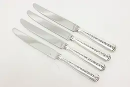 Set of 4 Vintage Towle Rambler Rose Sterling Dinner Knives #53441