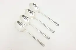 Set of 4 Towle Rambler Rose Sterling Silver Teaspoons #53433