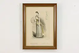 French Antique Fashion Magazine Lithograph Print 18" #53405
