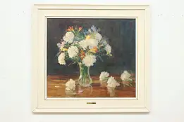 Carnations in Vase Vintage Artagraph Painting, Aspevig 39.5" #53427