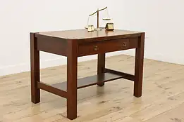 Arts & Crafts Mission Oak Antique Library Table Desk, Kuncle #53778