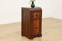 Art Deco Vintage Waterfall Nightstand or End Table, Bakelite #53756