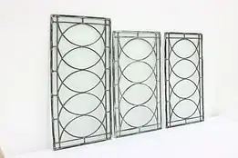 Architectural Salvage Set of 3 Antique Leaded Glass Windows #47326