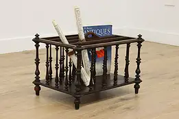 English Victorian Antique Rosewood Canterbury Magazine Rack #53916