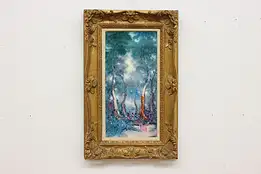 Forest Gathering Vintage Original Oil Painting Sideris 33" #54284