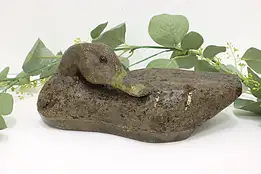 Farmhouse Vintage Carved Resting Duck Decoy Sculpture #54404