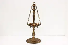 Gothic Vintage Cast Iron Candelabra on Chains, Floral #50763