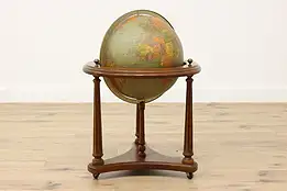 Replogle Vintage Library or Office 16" Globe & Cherry Base #54489