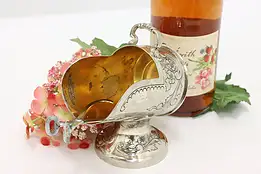 Silverplate Japanese Vintage Sugar Scuttle with Tongs #54499