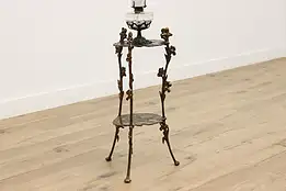 Art Nouveau Vintage Bronze Finish Plant Stand or Pedestal #49051