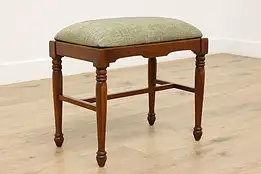 Traditional Vintage Birch Vanity or Hall Bench, New Fabric #54338