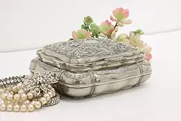 Victorian Antique Silverplate Jewelry Keepsake Collector Box #54050