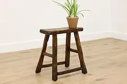 Farmhouse Antique Rustic Elm Stool or Small Bench #54496