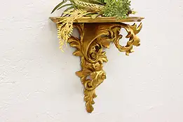 Italian Renaissance Antique Carved Gilt Bracket Wall Shelf #54091
