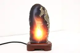 Illuminated Agate Gemstone & Birch Base Lamp #54382