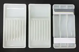 Set of 3 Antique Milk Glass Dental Artist Trays, Two Rivers #53466