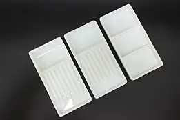 Set of 3 Antique Milk Glass Dental Artist Trays, Two Rivers #53474