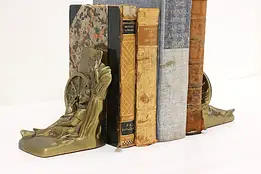 Pair of Huckleberry Finn Vintage Bronze Finish Bookends, PMC #54316