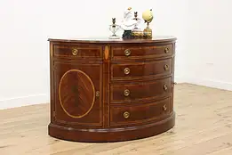 Henredon Georgian Design Mahogany Demilune Buffet Console #54869