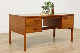 Midcentury Modern 1960s Vintage Teak Office or Library Desk #54850
