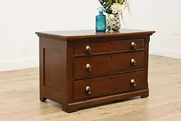 Victorian Antique Walnut Low Chest, Dresser or Hall Console #42145